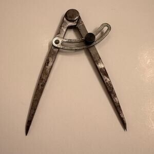 Vtg Engineer Wing Legged Divider Compass Heavy Duty Unmarked 6"L Functional